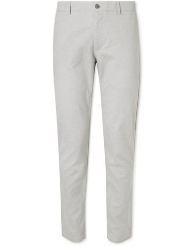 Club Monaco Connor Straight-leg Cotton-blend Pants - Gray