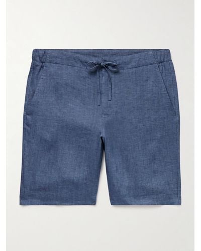 Loro Piana Straight-leg Linen Drawstring Bermuda Shorts - Blue