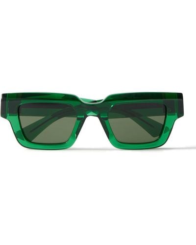 Bottega Veneta Rectangular-frame Acetate Sunglasses - Green