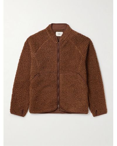 Folk Puzzle Fleece Jacket - Brown