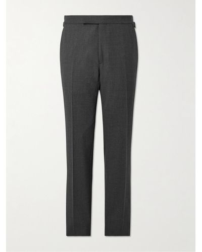 Tom Ford Shelton Straight-leg Wool-blend Trousers - Grey