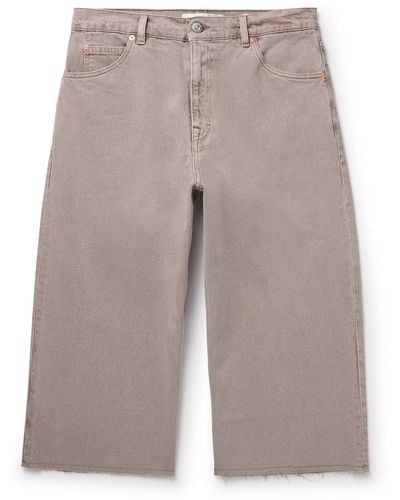 Our Legacy Straight-leg Cropped Distressed Denim Pants - Gray