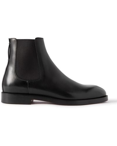 Zegna Torino Leather Chelsea Boots - Black