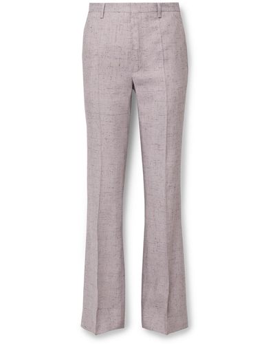 Dries Van Noten Slim-fit Flared Tweed Suit Pants - Gray