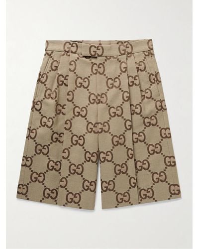 Gucci Shorts In Tessuto Jumbo GG - Marrone