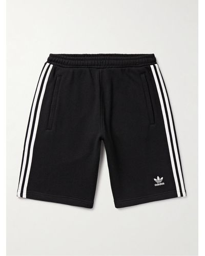 adidas Originals Gerade geschnittene Shorts aus Baumwoll-Jersey mit Kordelzugbund - Schwarz