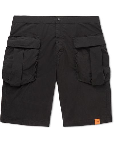 Aspesi Straight-leg Cotton-poplin Cargo Shorts - Black