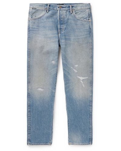 Tom Ford Straight-leg Distressed Jeans - Blue