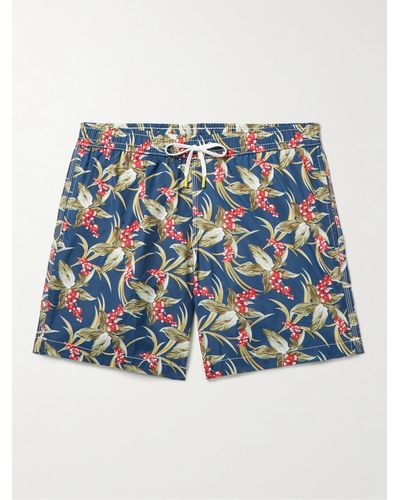 Hartford Mid-length Floral-print Recycled Swim Shorts - Blue
