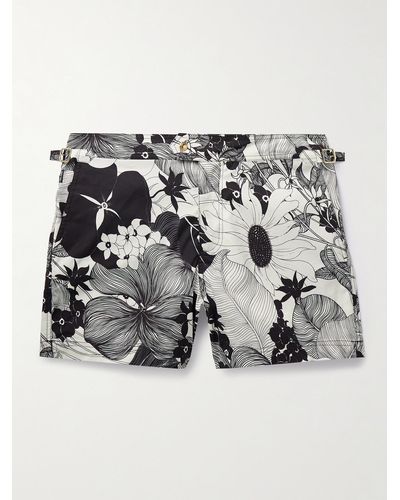Tom Ford Shorts da mare corti slim-fit con stampa floreale - Metallizzato