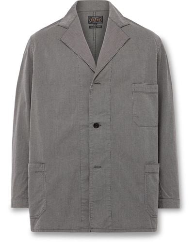 Beams Plus Striped Cotton Jacket - Gray