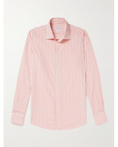 Richard James Striped Cotton-poplin Shirt - Pink