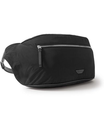 Bottega Veneta Leather-trimmed Paper Nylon Belt Bag - Black