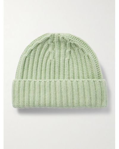 SSAM Ribbed Cashmere Beanie - Green