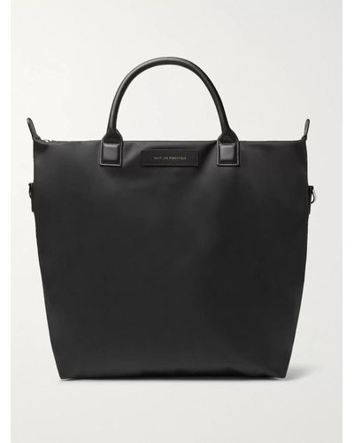 WANT Les Essentiels O'Hare Leather-Trimmed Nylon Tote Bag - Nero
