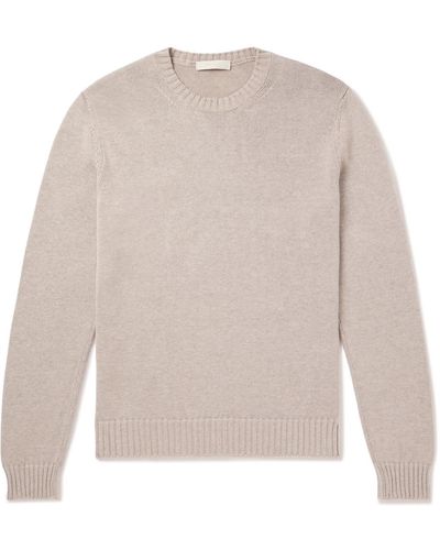 Saman Amel Slim-fit Cotton Sweater - White