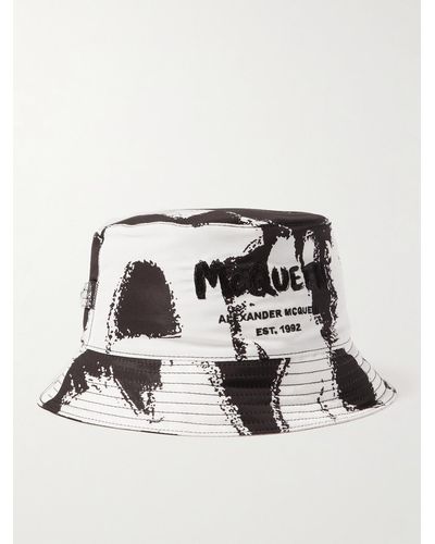 Alexander McQueen Logo-embroidered Printed Twill Bucket Hat - Black