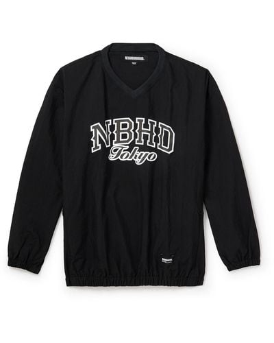 Neighborhood Logo-print Sheltech Sweatshirt - Black