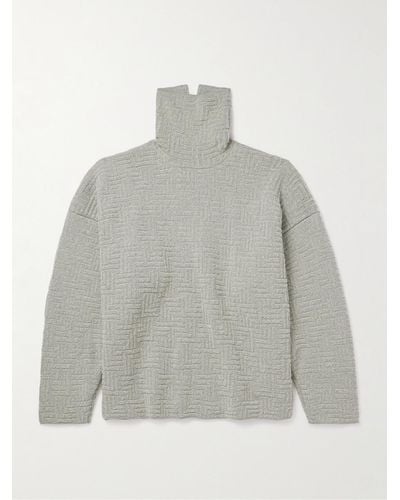 Fear Of God Oversized Jacquard-knit Virgin Wool-blend Rollneck Sweater - Grey