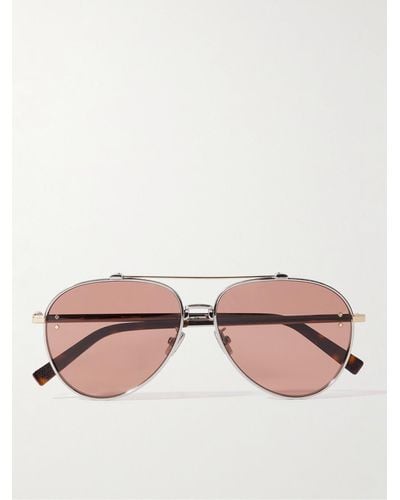 Dior Cd Diamond A1u Aviator-style Silver-tone And Tortoiseshell Acetate Sunglasses - Pink