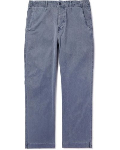 Save Khaki Straight-leg Cotton-corduroy Pants - Blue