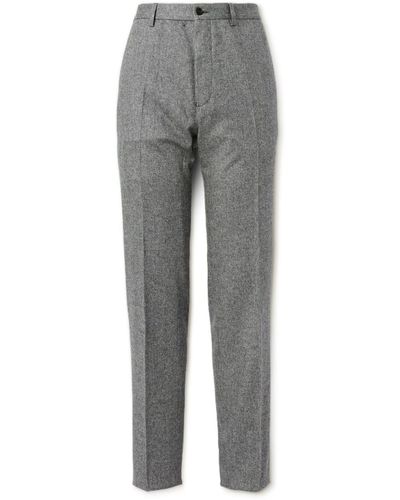 MR P. Phillip Tapered Pleated Wool-blend Pants - Gray