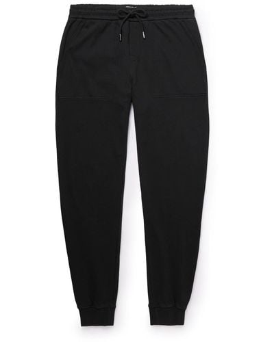 MR P. Tapered Organic Cotton-jersey Sweatpants - Black