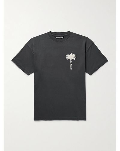 Palm Angels T-shirt in jersey di cotone con logo The Palm - Nero