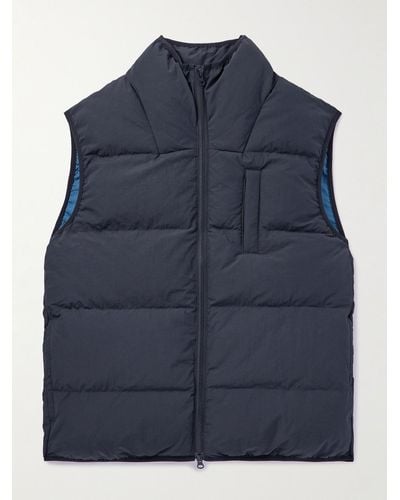 A Kind Of Guise Vinjar Quilted Padded Recycled-shell Gilet - Blue