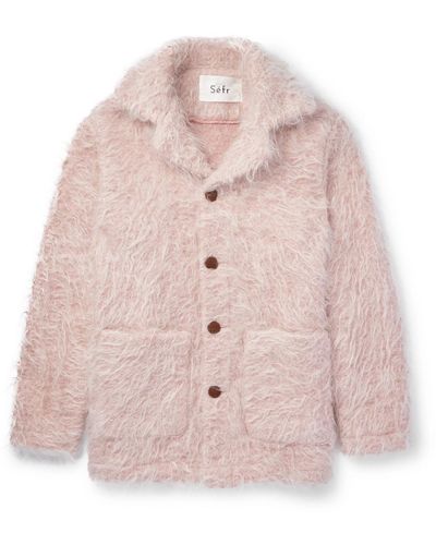 Séfr Morrison Brushed Wool And Mohair-blend Jacket - Pink