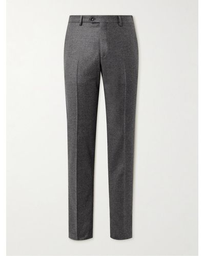 Loro Piana Tapered Wool And Cashmere-blend Trousers - Grey