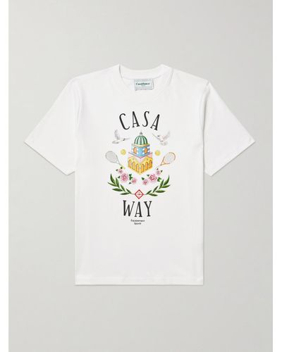 CASABLANCA Casa Way T-Shirt aus Bio-Baumwolle - Weiß