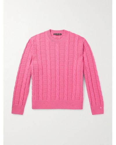 Acne Studios Kelviro Cable-knit Jumper - Pink