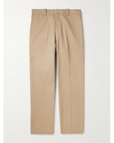 SAINT Mxxxxxx Straight-leg Pleated Cotton-canvas Trousers - Natural