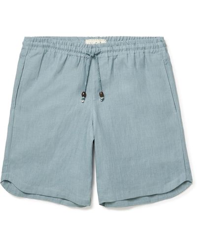 SMR Days Linen Drawstring Shorts - Blue