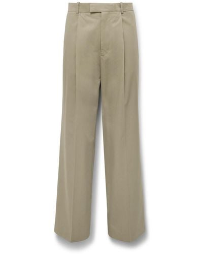 Rohe Straight-leg Pleated Virgin Wool Pants - Natural