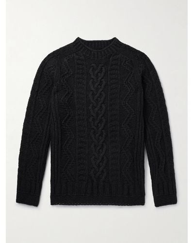 Howlin' Super Cult Slim-fit Cable-knit Virgin Wool Sweater - Black