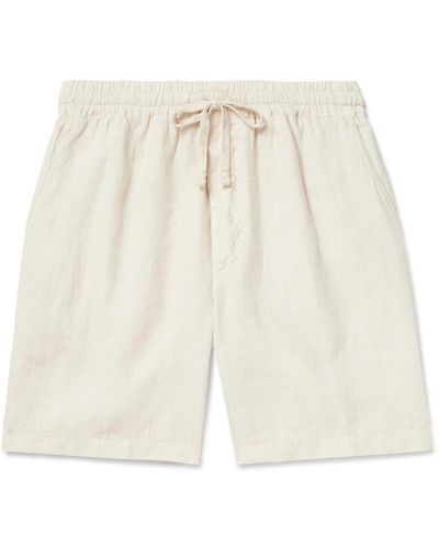 Altea Samuel Straight-leg Linen Drawstring Shorts - White