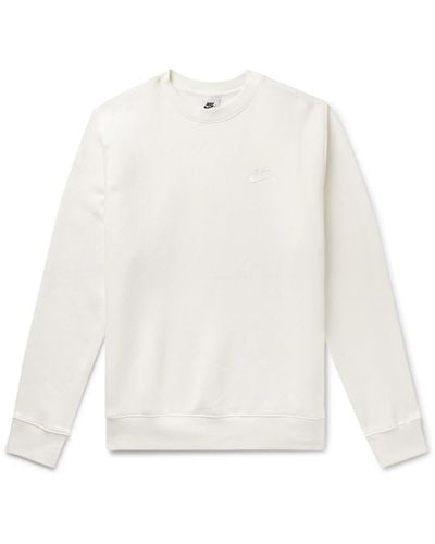 Nike Sportswear Club Logo-embroidered Cotton-blend Tech Fleece Sweatshirt - White