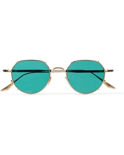 Jacques Marie Mage Hartana Round-frame Gold-tone Beta Titanium Sunglasses - Green