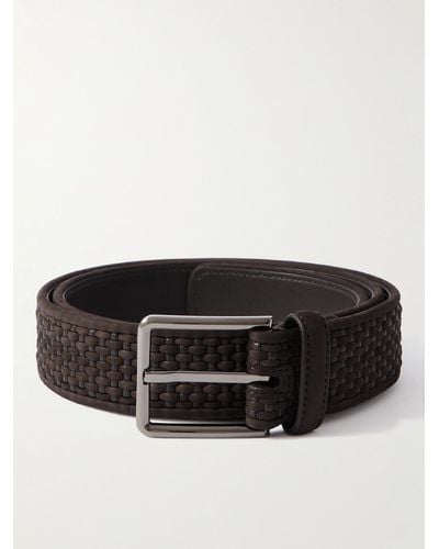 Zegna 3cm Pelletessutatm Leather Belt - Black