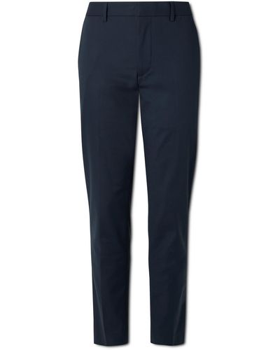 Club Monaco City Dress Straight-leg Cotton-blend Pants - Blue