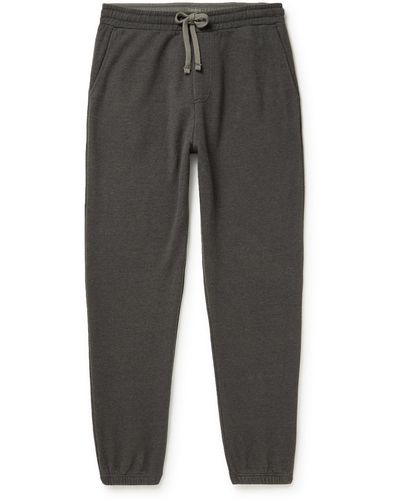 Hartford Joggy Tapered Brushed Cotton-blend Jersey Sweatpants - Gray