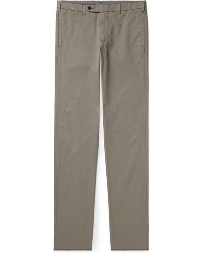 Sid Mashburn Straight-leg Garment-dyed Cotton-twill Pants - Gray