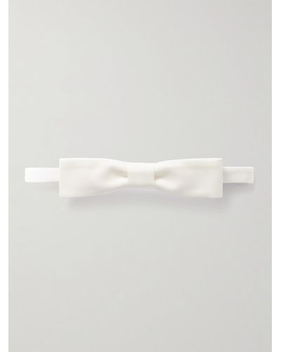 Saint Laurent Pre-tied Silk-twill Bow Tie - White