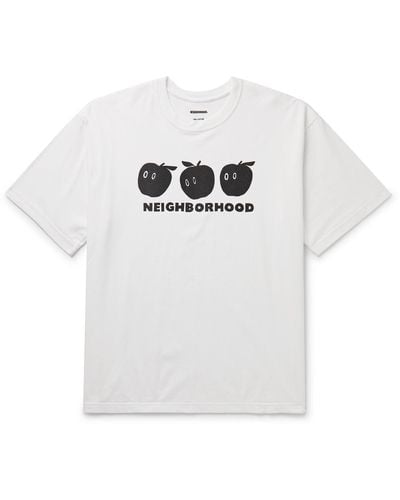 Neighborhood Logo-print Cotton-jersey T-shirt - White