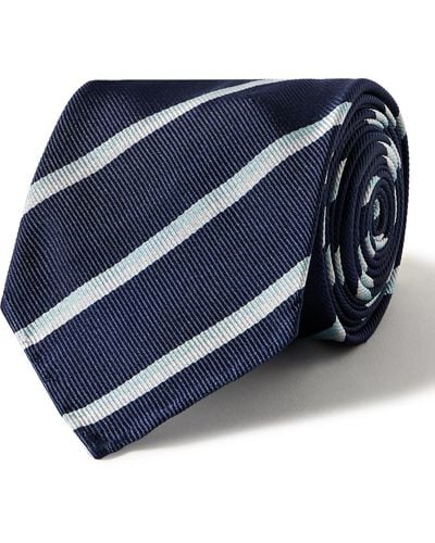 Sid Mashburn 7cm Striped Silk-twill Tie - Blue
