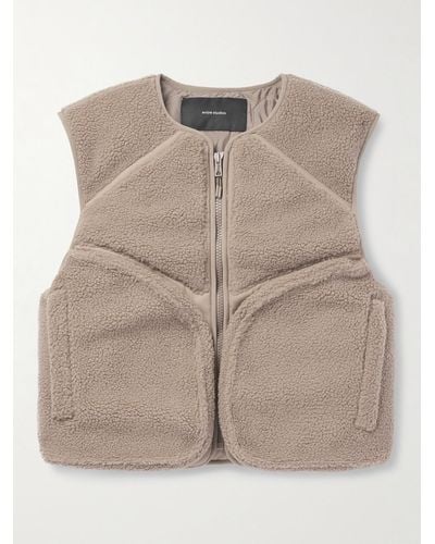 Entire studios Cropped Padded Fleece Gilet - Natural