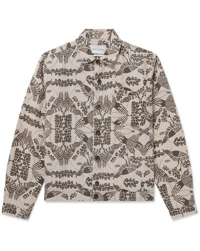 Oliver Spencer Milford Printed Linen Jacket - Natural