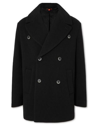 Barena Double-breasted Wool-blend Coat - Black